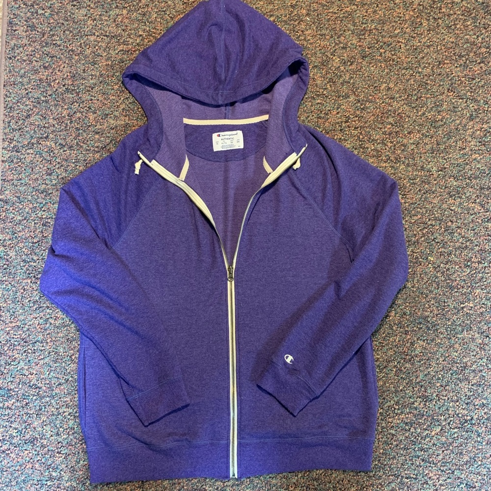 Dark purple champion sweatshirt / hoodie / zip up